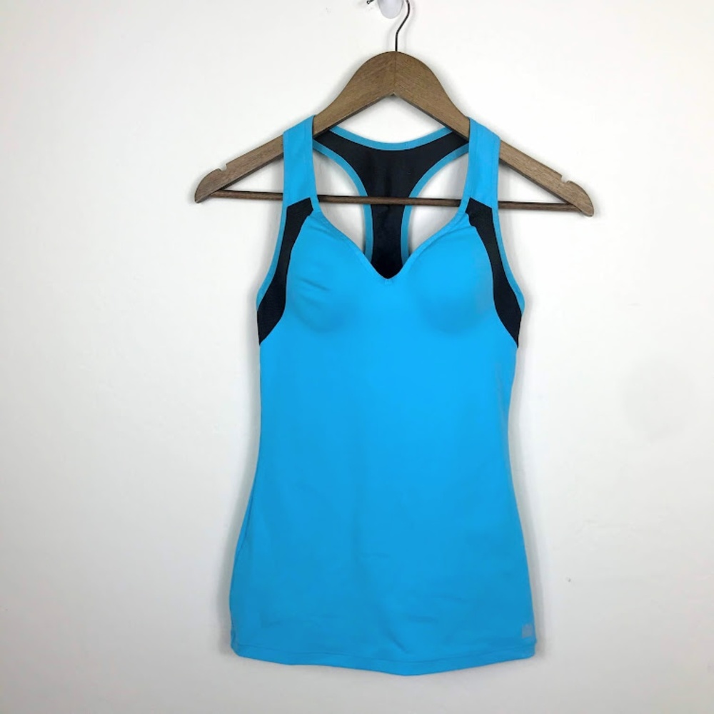 VSX Sexy Sport Razorback Tank Built in Bra Blue